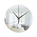 Creative mirror wall clock with mustache design, modern home decor for living room. - GZ106 Silver