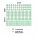 Tableau des tailles d'autocollants muraux lumineux détaillant les dimensions et quantités. - 3255