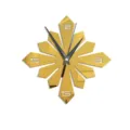 Golden decorative acrylic wall clock with creative sunburst design and black hands for home decor. - GZ086 Gold