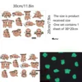 Glow in the dark sloth wall stickers kawaii cute animal decals for kids room bedroom decor - Removable Glue / KYYG025 - Green Glow Style
