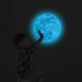 Luminous moon wall sticker, blue glow in the dark PVC decal for bedroom kid room decor. - YGP007 - 5cm Moon (1 Sheet) / Blue Luminous