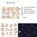 Adorables stickers muraux phosphorescents de hamster kawaii, décors mignons de chambre. - Colle amovible / KYYG027 - modèle lumière bleue