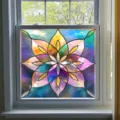Colored PVC static glass window film floral stained glass sticker for home window decor detail view - BL305