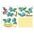 Adesivi da parete unicorno cartone animato stelle luna arcobaleno decorazione camera - Multicolore