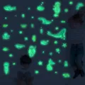 Glow in the dark ocean animals wall stickers for kids bedroom decor glowing sea creatures - Green