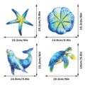Marine animal metal wall hanging decor, starfish jellyfish seal turtle iron crafts - JSTY403: ABCD Combination Style