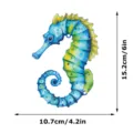 Blue yellow metal seahorse wall hanging art decoration ocean animal home decor ornament - JSTY404: Style D