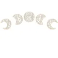 Close-up details of the hollow wooden moon phase wall decor, intricate carving craftsmanship. - Small: OPP Bag Packaging / Maple Wood Grain