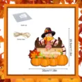 Thanksgiving turkey wooden sign hanging decor with pumpkins autumn harvest party props - MZ657-Size L