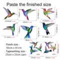 Colorful hummingbird anti-collision window stickers, static glass decals for bird alert. - CBCJD201