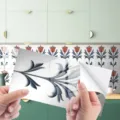Adesivo per piastrelle impermeabile per paraschizzi cucina decorazione murale dettaglio - KIT130 / Pellicola di cristallo, confezione da 12