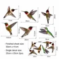 Colibri static glass window stickers anti-collision PVC decals size chart 50x41cm details - CBCJD203