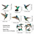 Adesivo finestra colibrì colorato anticollisione pellicola vetro statica PVC uccello decoro - CBCJD204