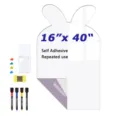 Kaninchenohr Form magnetischer Whiteboard Aufkleber selbstreinigend fuer Kinderzimmer Deko. - Größe S / Stil A Weiß