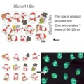 Autocollant mural lumineux bonhomme de neige de Noël, stickers phosphorescents mignons dessin animé. - Colle amovible / KYYG030 - modèle à lueur verte