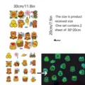 Adorables autocollants muraux animaux lumineux phosphorescents chambre enfant decos - Colle amovible / KYYG032 - modèle à lueur verte