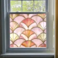 Decorative window film frosted glass sticker pink gold geometric Art Deco pattern privacy home - BL321