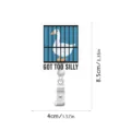 Close-up detail of the funny goose acrylic badge reel, showing clear print and metal clip. - YLK008