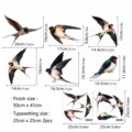 Adesivi per finestre rondine anticollisione statici PVC vetrofanie uccello decoro - CBCJD206