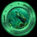Luminous porthole wall sticker fake window ocean animal decal home decor removable - KYYG008 - Green Glow