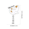 Cute silly goose acrylic badge reel, retractable id card holder with metal clip, 8.7cm - YLK009