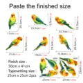 Tabella delle taglie e visualizzazione del layout per adesivi per vetri di finestre statiche colorate. - CBCJD208