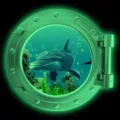 Luminous porthole marine animal wall sticker 3D dolphin glowing home decor decal sticker - KYYG010 - Green Glow