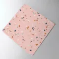 Pink terrazzo self-adhesive floor sticker, thick waterproof anti-slip tile wall decor. - 4 Slices/Pack / SMS010