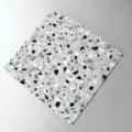 Self-adhesive terrazzo floor tile sticker, thick waterproof wall decor, grey stone pattern. - 4 Slices/Pack / SMS002