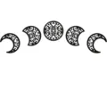 Wooden moon phase wall hanging decor set, carved crescent moon art for home bedroom background. - Small: OPP Bag Packaging / Black Wood