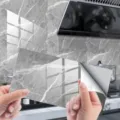 Adhesivo de azulejo con patron de marmol grueso textura de cristal impermeable para cocina - Paquete de 4 Piezas / DLS023