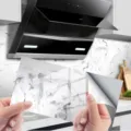 Adhésif carrelage motif marbre imperméable papier peint autocollant film cristal décoration cuisine - DLS038 / Lot de 4 Pièces