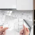 Autocollant de carrelage effet marbre impermeable, papier peint autocollant cuisine. - DLS039 / Lot de 4 Pièces