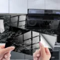 Autocollant de carrelage en marbre noir imperméable papier peint cuisine film cristal - DLS049