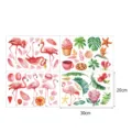 Sticker mural flamand rose aquarelle feuilles tropicales déco chambre enfant 30x20cm - Bleu lumineux
