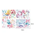 Stickers muraux sirène licorne aquarelle déco chambre enfant autocollants PVC 20x30cm - Sirène Mignonne (YGP031) / Lumière Bleue: Boîte de Couleur Emballée
