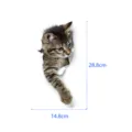 Cute 3D peeling wall cat wall sticker detail view, perfect for toilet and home decoration. - YGC018 / Green Luminous