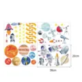 Stickers muraux espace aquarelle imperméables chambre enfant, fusée planète décor. - Explorer le Système Solaire (YGP030)