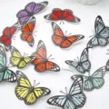 Kleurrijke 3D holle parelmoer papier vlinder muurstickers voor thuis feest decor. - HB027 / Ijsblauw