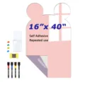 Mausförmige magnetische Whiteboard-Aufkleber 16x40 selbstklebende beschreibbare Tafeln Kind - Größe S / Modell B Hellrosa