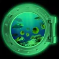Luminous porthole wall sticker marine animal glowing decor removable vinyl decal for home room - KYYG012 - Green Glow