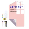 Hausform magnetische Whiteboard-Aufkleber 16x40 selbstklebend wiederverwendbar Kinderzimmer - Größe S / Modell B Hellrosa