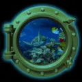 Waterproof underwater porthole wall sticker ocean turtle fish removable home decor decal - KYYG015 - Blue Glow