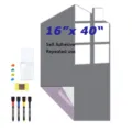 Hausfoermige magnetische Whiteboard-Aufkleber 16x40 selbstklebend wiederverwendbar mit Stiften - Größe S / Stil D Grau