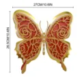 Close-up detail of the 3D 4-layer hollow pearlescent paper butterfly wall sticker with pearls. - HB035 Style A / L