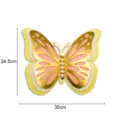 3D layered butterfly wall sticker with gold foil and pearls, 30cm wide, perfect for home decor. - HB025-Style A / S