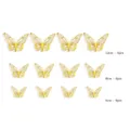 3D metallic hollow butterfly wall stickers, gold butterfly home decor, 12pcs set in sizes. - HB017