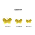 3D gold metallic hollow butterfly wall stickers 12pcs set home decor party 8-12cm - HB014 (With Wire and Glue) / Gold