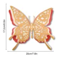 Close-up detail of the four-layer pearlescent 3D hollow butterfly wall sticker with pearls. - HB033-D Style / S