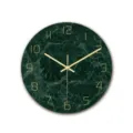 Modern minimalist marble wall clock with gold hands, luxury round clock for living room decor. - Green Marble (CC002)